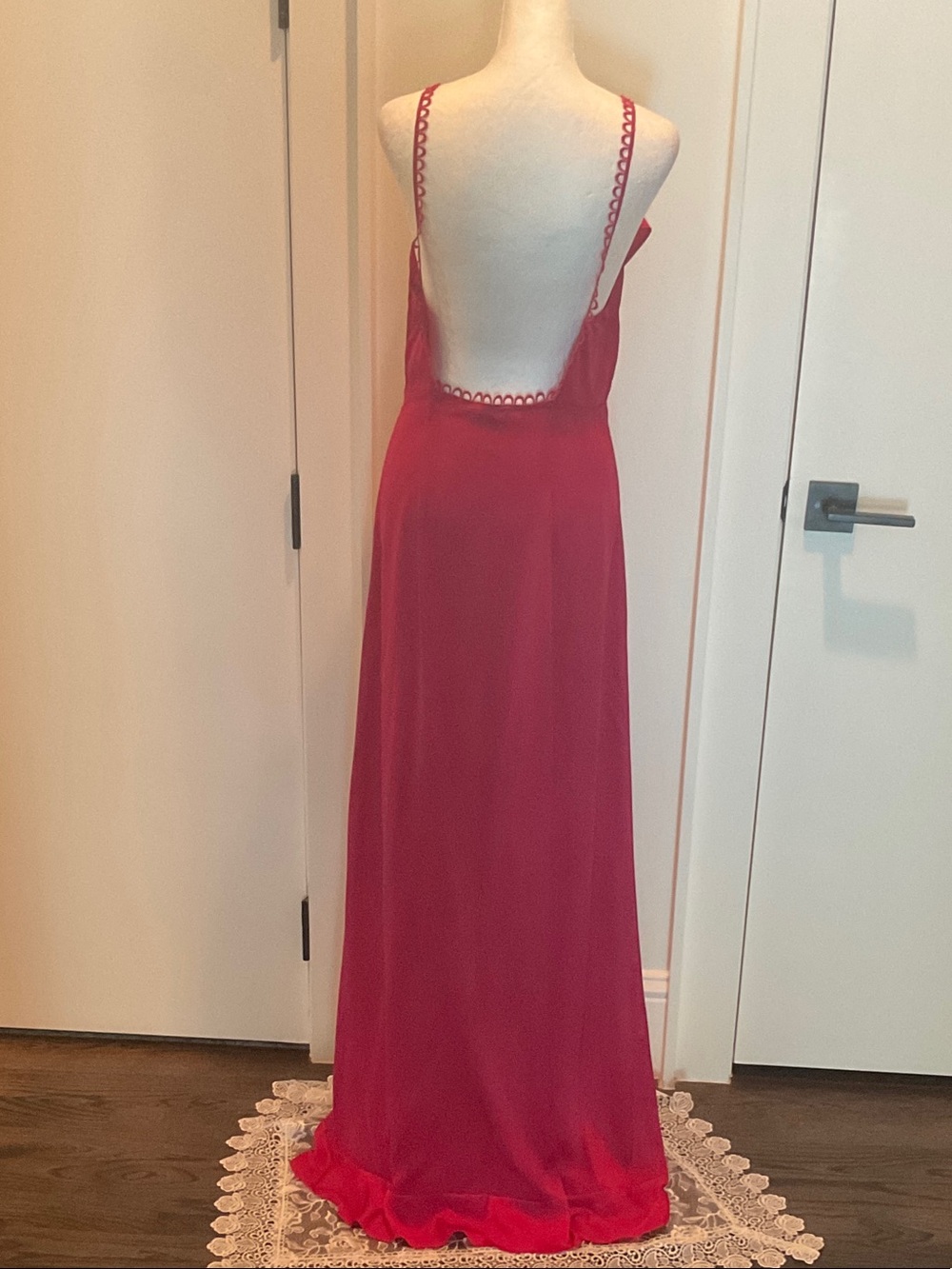 For Love & Lemons Red Ruffle-Front Maxi Dress - Picture 3 of 4